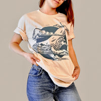 VesperTwine Thundercloud T-Shirt in Polaris XS, featuring a storm cloud graphic on a casual shirt for men or women.