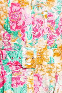 Floral print midi dress by voglio.us featuring a flowy fabric and vibrant flower pattern, perfect for spring and summer wear.