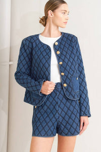 Quilted woven jacket from voglio.us featuring a stylish design, padded texture, and a comfortable fit in a versatile style.
