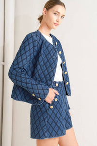 Quilted woven jacket from voglio.us featuring a stylish design, soft fabric, and a comfortable fit, ideal for casual wear.