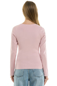 Asymmetric knit top by voglio.us featuring a stylish, modern design with unique hem details and soft, cozy fabric.