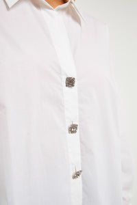 Oversize collared shirt from voglio.us, stylish top with a relaxed fit and classic collar, shown in the product image.
