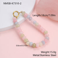 Arrival Natural Stone Handmade Beaded Niemai Design bracelet and necklace set for women, featuring fresh, sweet beauty and light-colored stones.