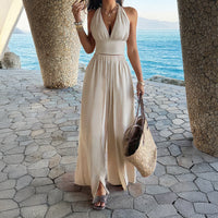 Wanita Store apricot spring summer two-piece set with elegant holiday top and culottes, lightweight and stylish for warm weather.