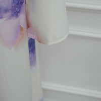 Watercolour Floral Washed-Crinkle Wide-Sleeve Maxi Dress(MS473)