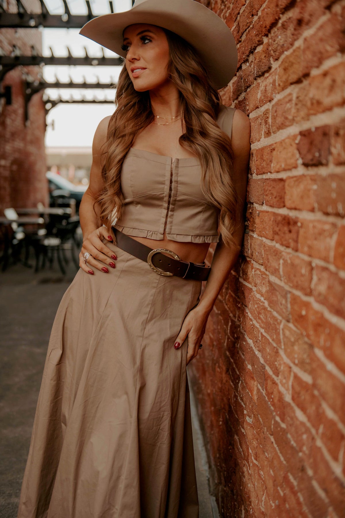 Western Vogue Boutique's Barstow Women's Skirt Set featuring a stylish top and matching skirt in a casual, chic design.