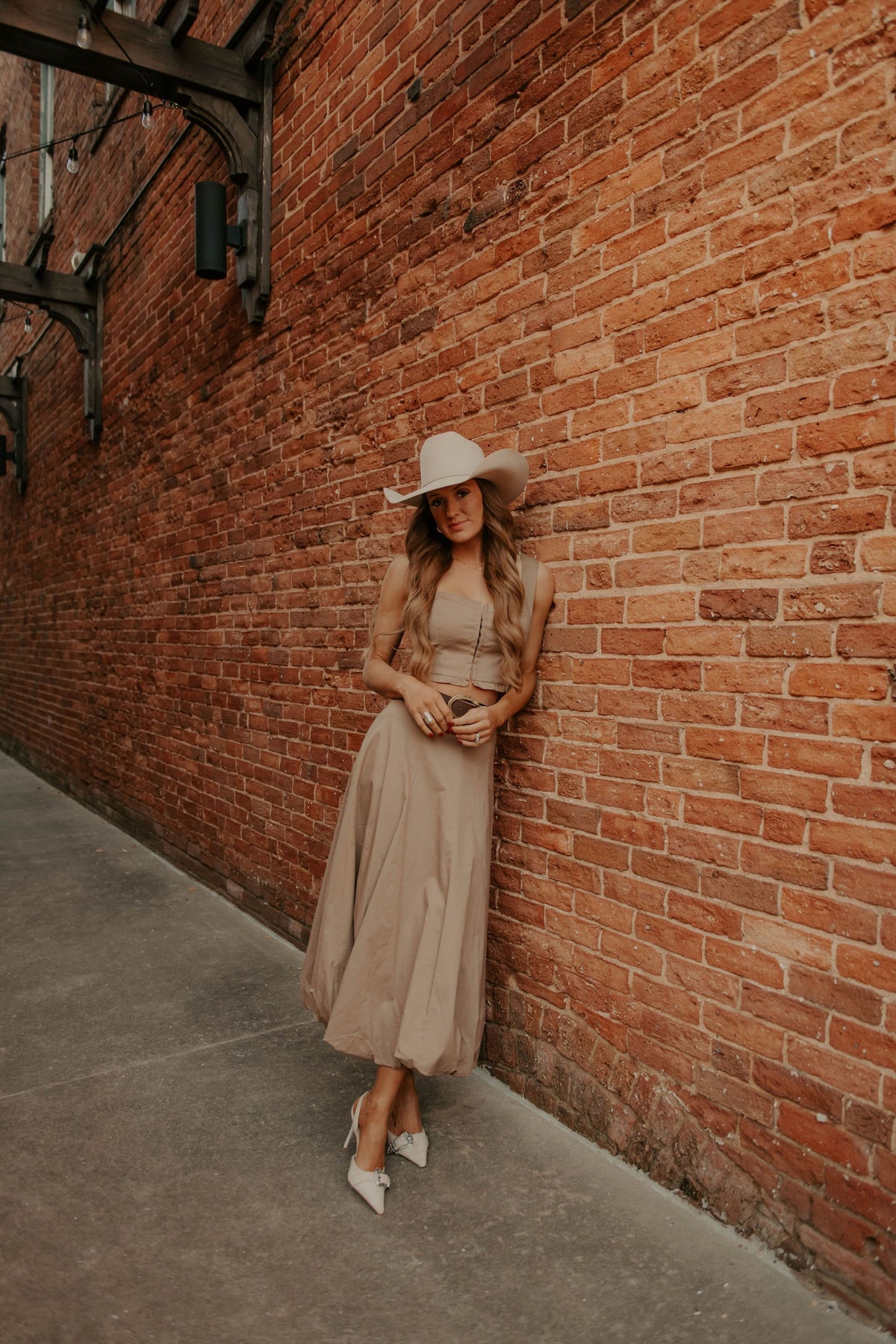 Western Vogue Boutique's Barstow women's skirt set featuring a stylish top and matching skirt, styled for a fashionable look.