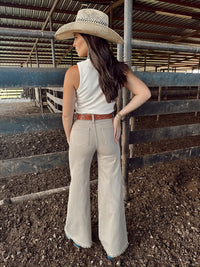 Women’s Crawford jeans by Western Vogue Boutique, stylish denim bottoms with a classic fit, shown in a full-length view.