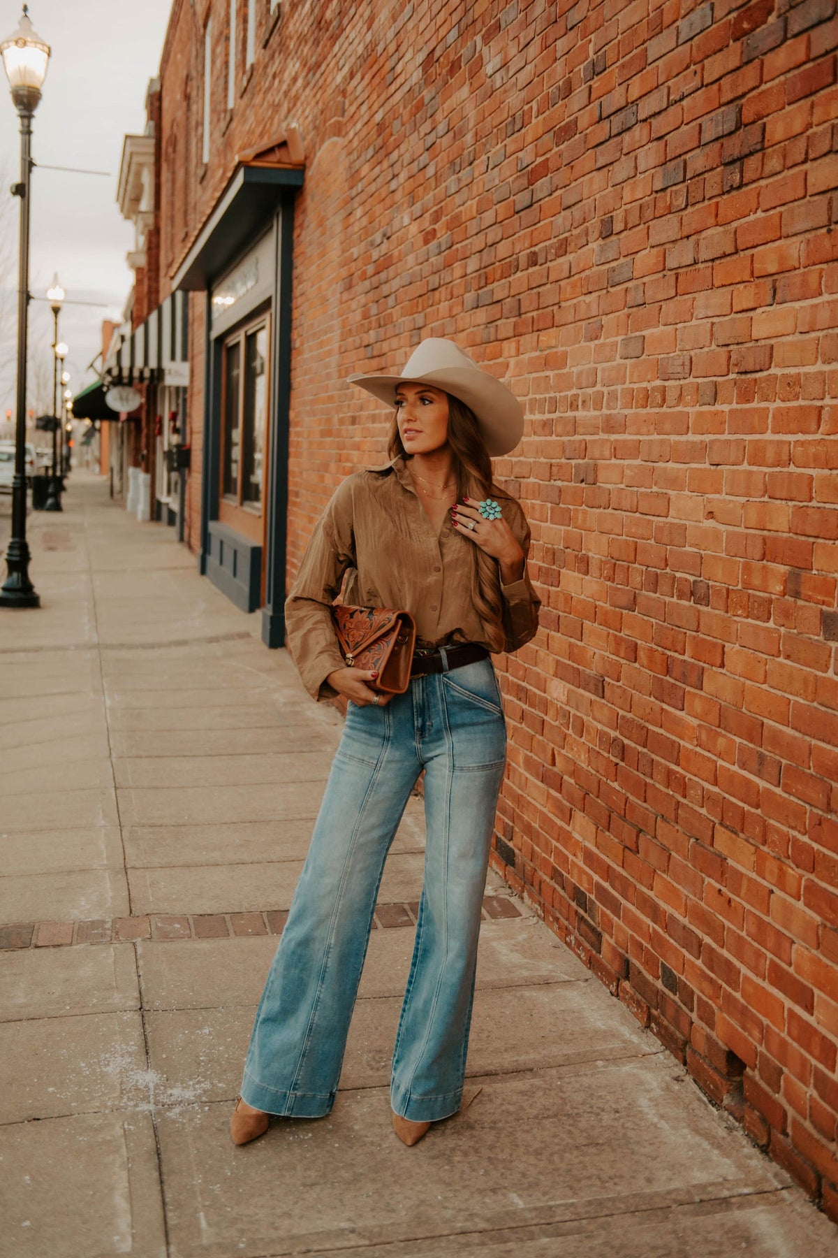 Western Vogue Boutique Happi Jeans 31, stylish denim bottoms with a classic fit, shown laid flat in the image.
