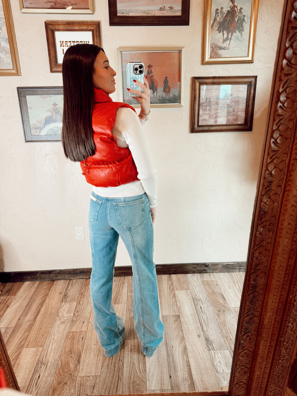 Western Vogue Boutique Happi Jeans 31 in denim, showing the fit and classic style of these casual bottoms.