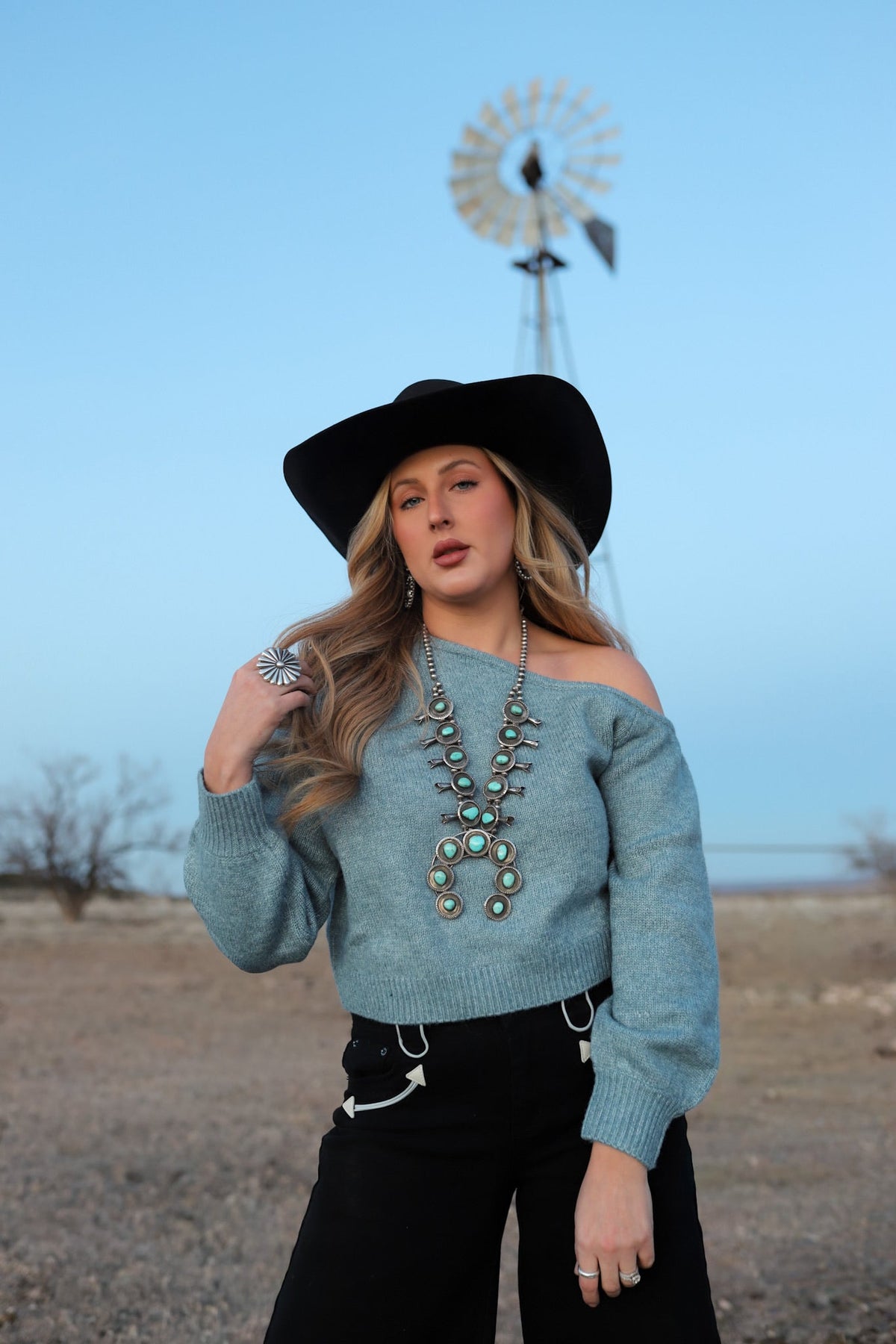Black Lubbock jeans by Western Vogue Boutique, stylish bottoms with a fitted look and classic design, shown on a model.