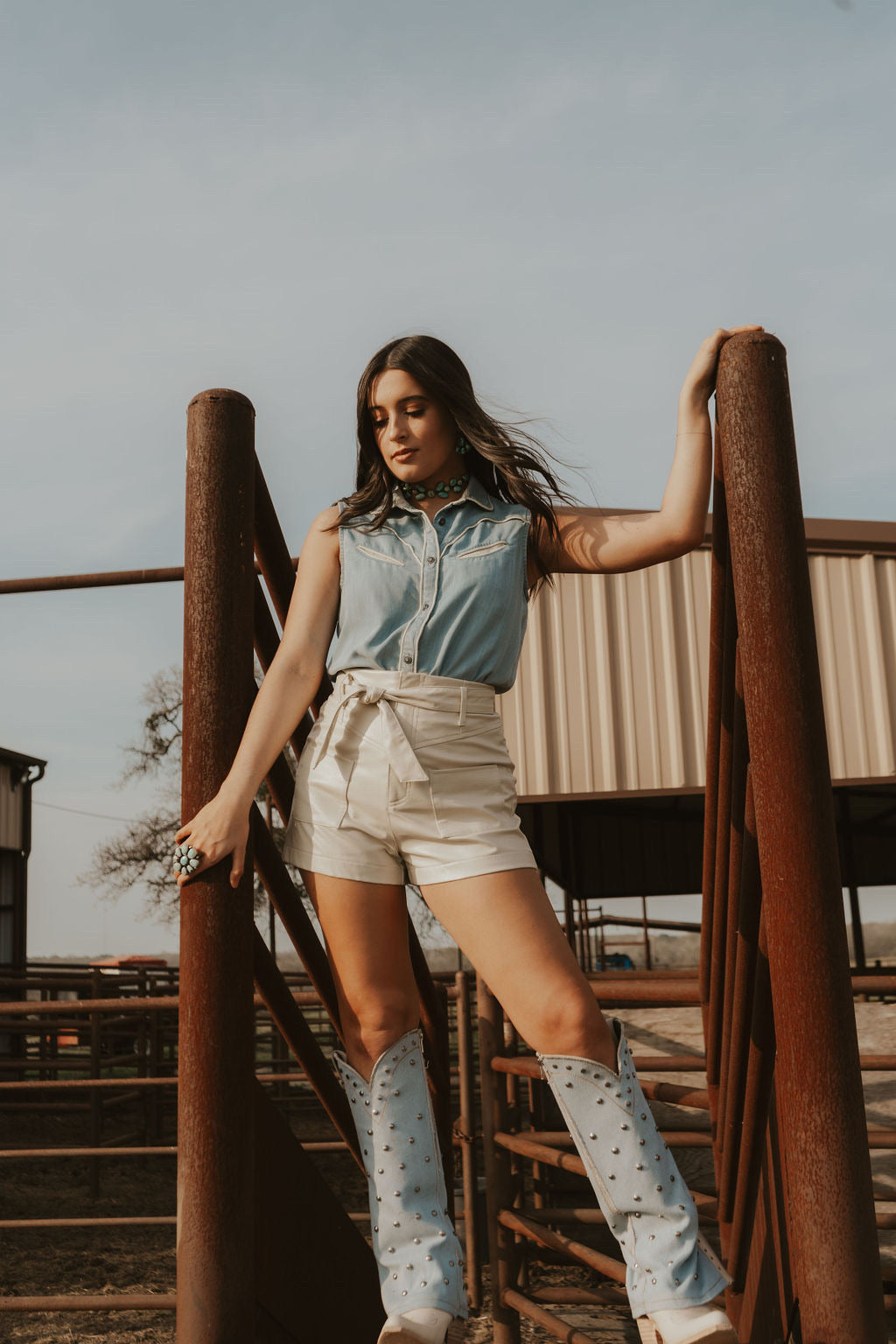 White creamy shorts from Western Vogue Boutique, featuring a stylish fit and comfortable fabric, perfect for casual wear.