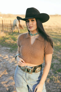 Western Vogue Boutique Bray Mocha Women's Summer Top, sleeveless with a relaxed fit and stylish neckline, perfect for warm weather.
