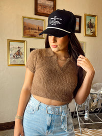 Western Vogue Boutique Bray Mocha Women's Summer Top, stylish sleeveless blouse with a relaxed fit and trendy design.