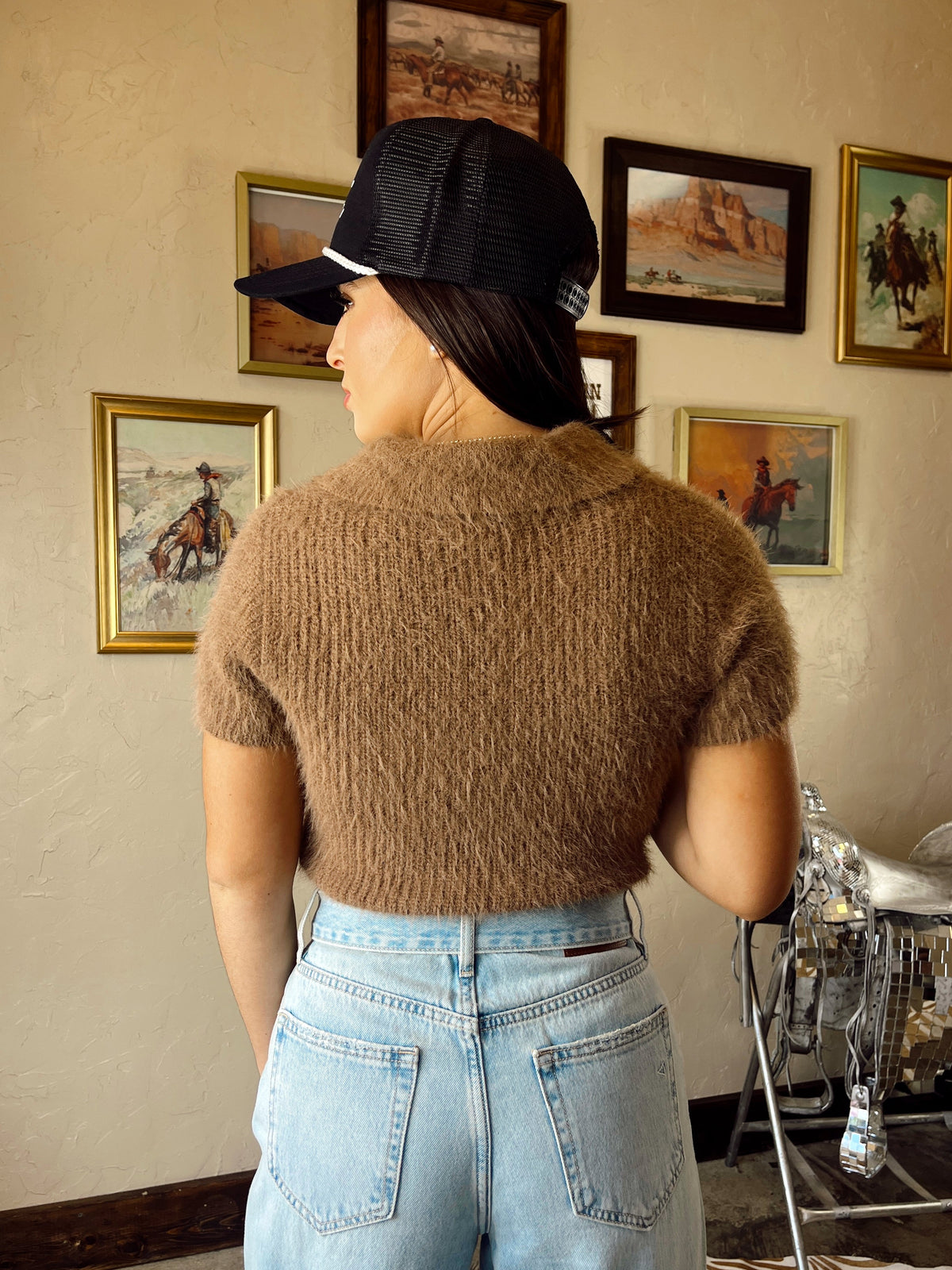 Western Vogue Boutique Bray Mocha Women's Summer Top, stylish sleeveless blouse with a relaxed fit and lightweight fabric.