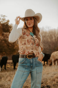 Deadwood Women's vest by Western Vogue Boutique, stylish top featuring western-inspired design and tailored fit.