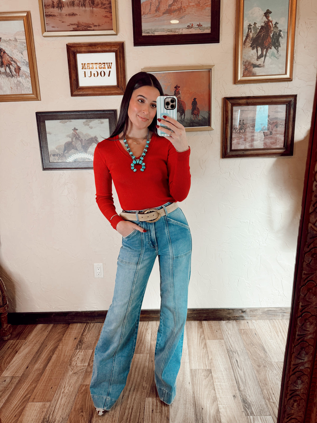 Western Vogue Boutique Sloan Top in vibrant red, stylish women’s sleeveless blouse with a modern design.