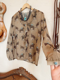 Western Vogue Boutique Tasha Polizzi Ina Top, stylish boho blouse with embroidered details and relaxed fit, perfect for casual wear.