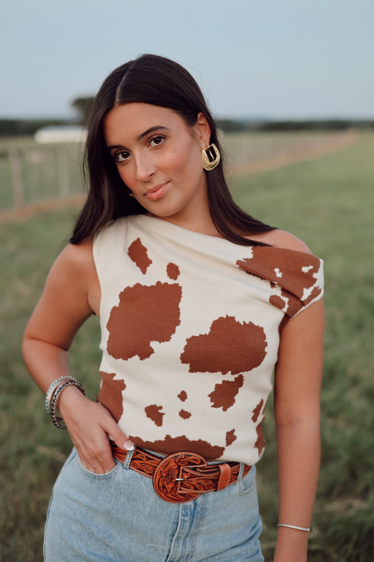 Old Athens women's top by Western Vogue Boutique, featuring a stylish, casual design with short sleeves and a relaxed fit.