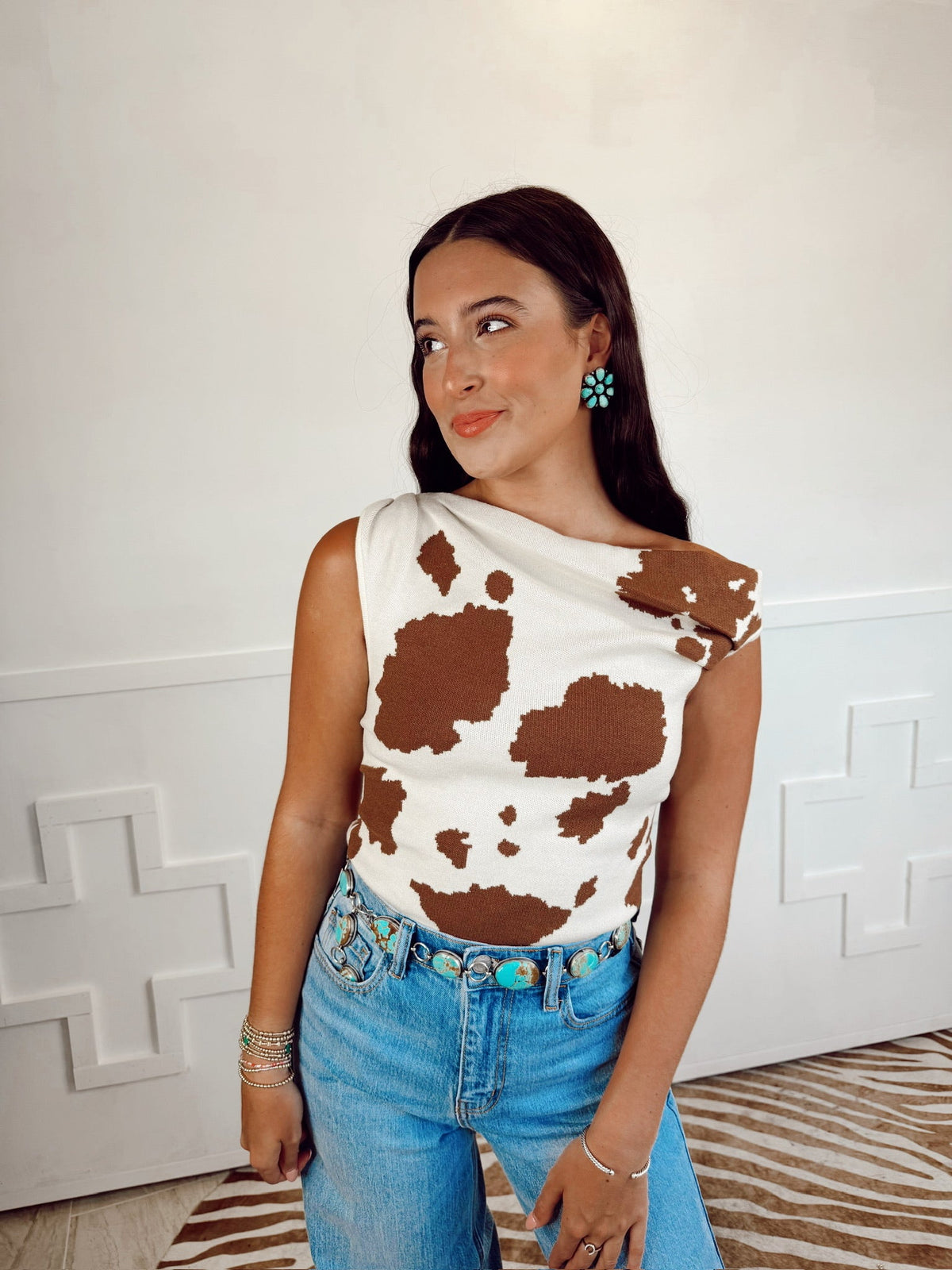 Old Athens women's top by Western Vogue Boutique, shown in XS, featuring a stylish casual design with a relaxed fit.