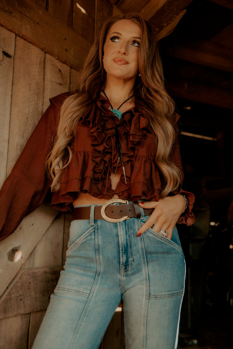 Western Vogue Boutique Beckett Summer Western Girl Top, light-colored sleeveless top with western-style details, perfect for warm weather.