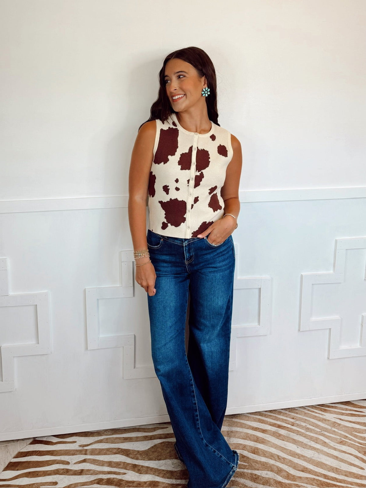 Women’s The Braford top by Western Vogue Boutique, featuring a stylish design and comfortable fit, shown on a model.