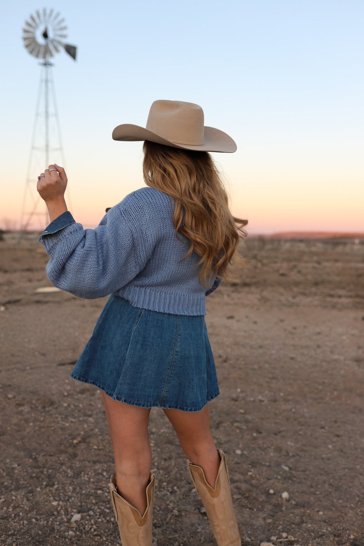 Light blue The Bristol Women's Sweater by Western Vogue Boutique, casual tops with a cozy, relaxed fit.