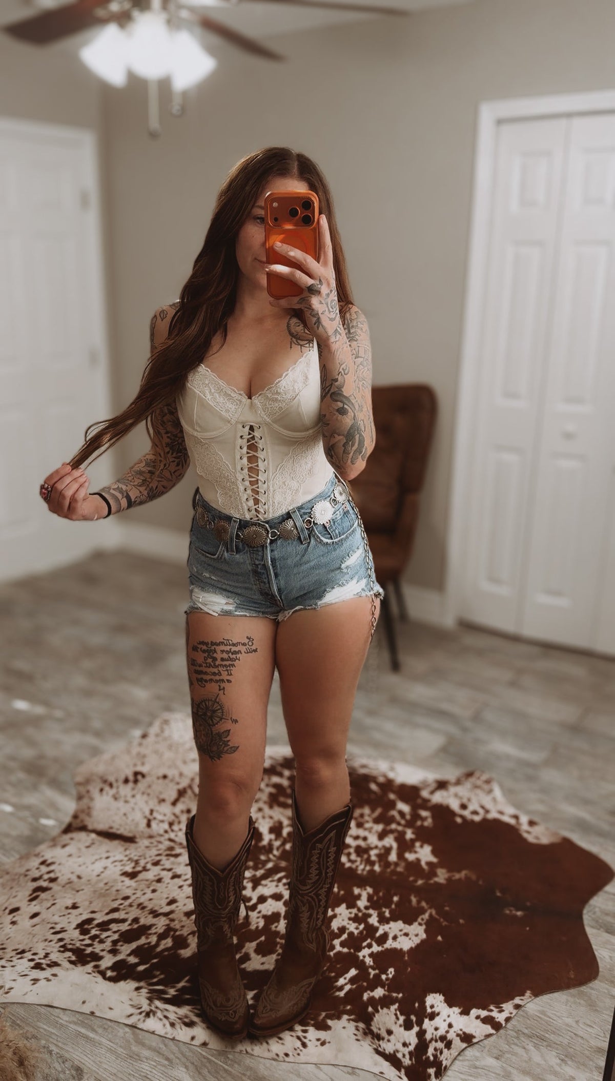 Beige Wild Honey Lace Corset crop top from Wild Cactus Boutique, featuring intricate lace details and a fitted design.