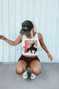 Boro Cropped Women's Tank top from Wild Cactus Boutique, featuring a stylish crop top design with distressed details.
