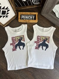 Wild Cactus Boutique Boro Cropped Women's Tank top, casual crop top with distressed design, white fabric and relaxed fit.