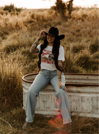 Wild West cowboy crop top for women by Wild Cactus Boutique, featuring western-inspired design and casual fit.