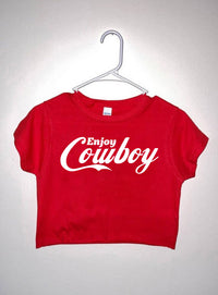 Women's graphic cowboy crop top by Wild Cactus Boutique featuring a stylish western-inspired design.