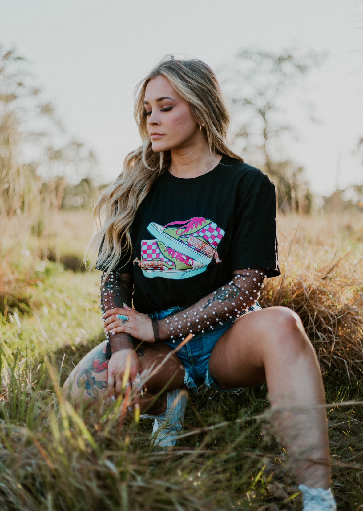 Wild Cactus Boutique Neon Off The Wall Western graphic tee pullover featuring a colorful western-themed graphic on a casual t-shirt.