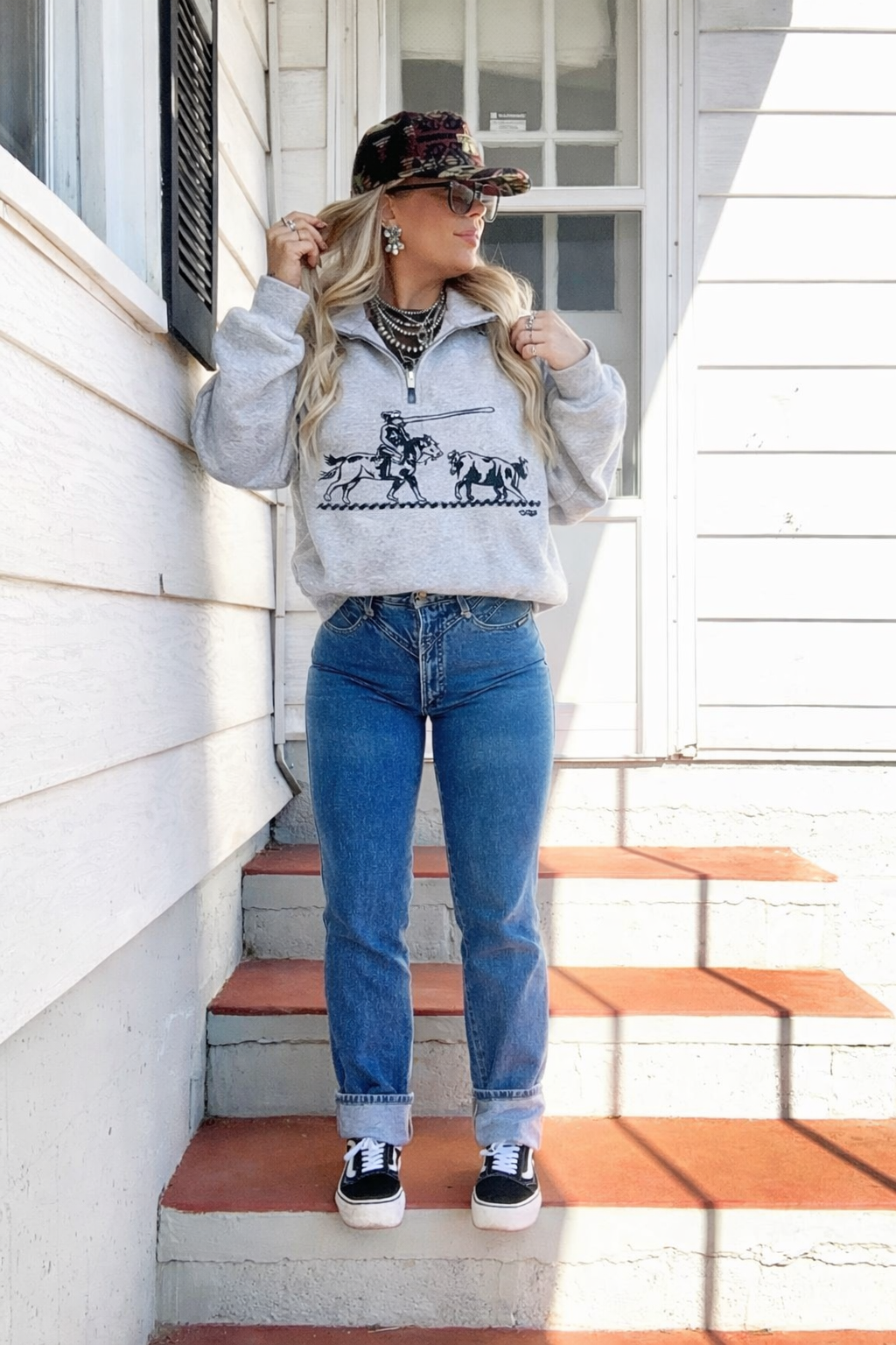 Women's Roper Quarter Greek Sweatshirt jacket by Wild Cactus Boutique featuring a stylish Greek-inspired design and comfortable fit.