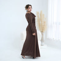 Woven Cross-Strap Bodice Mesh Maxi Dress(MS454)