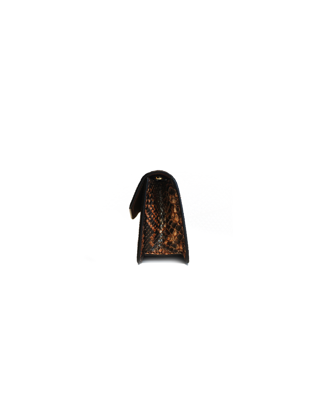 Ximena Kavalekas brown Frapuccino leather clutch bag with sleek design and compact shape for stylish carrying.