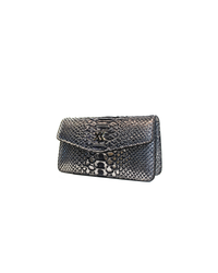 Silver The Met clutch by Ximena Kavalekas in pewter with a sleek, compact design and elegant finish.