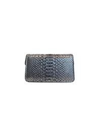 Ximena Kavalekas The Met Clutch in Pewter, silver leather clutch bag with sleek design and metallic finish.