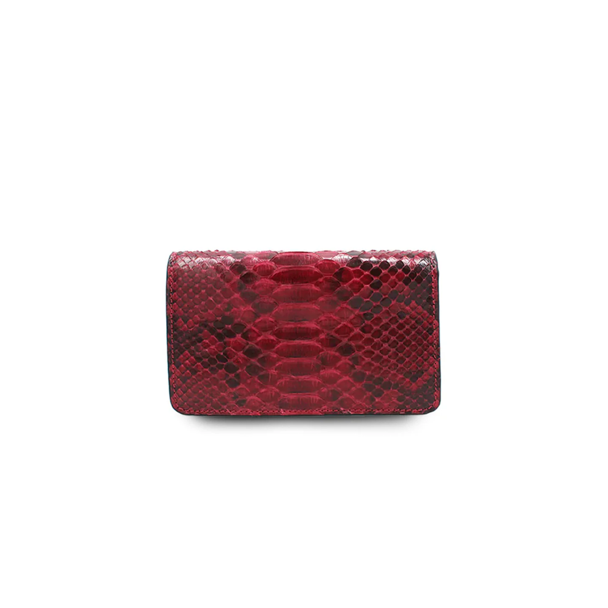 Ximena Kavalekas The Met Clutch in rich wine color, stylish leather clutch bag with sleek design and gold-tone clasp.