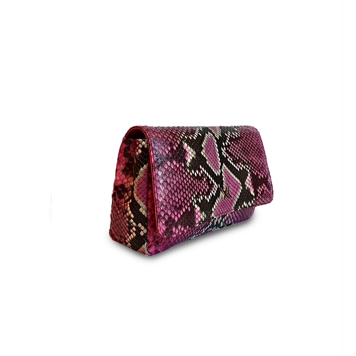 Ximena Kavalekas Enzo handbag in Electra Pink, showcasing side view with sleek design and vibrant color.